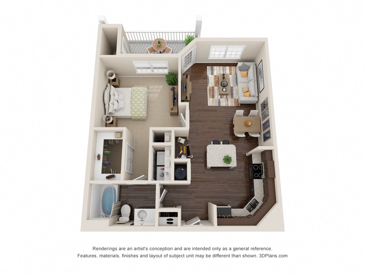 A2 One bedroom and Open Kitchen